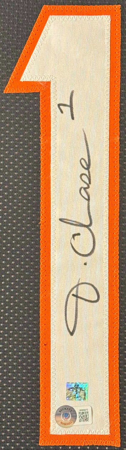 Ja'Marr Chase Signed Cincinnati Bengals Jersey Framed Beckett COA - Close up of Number