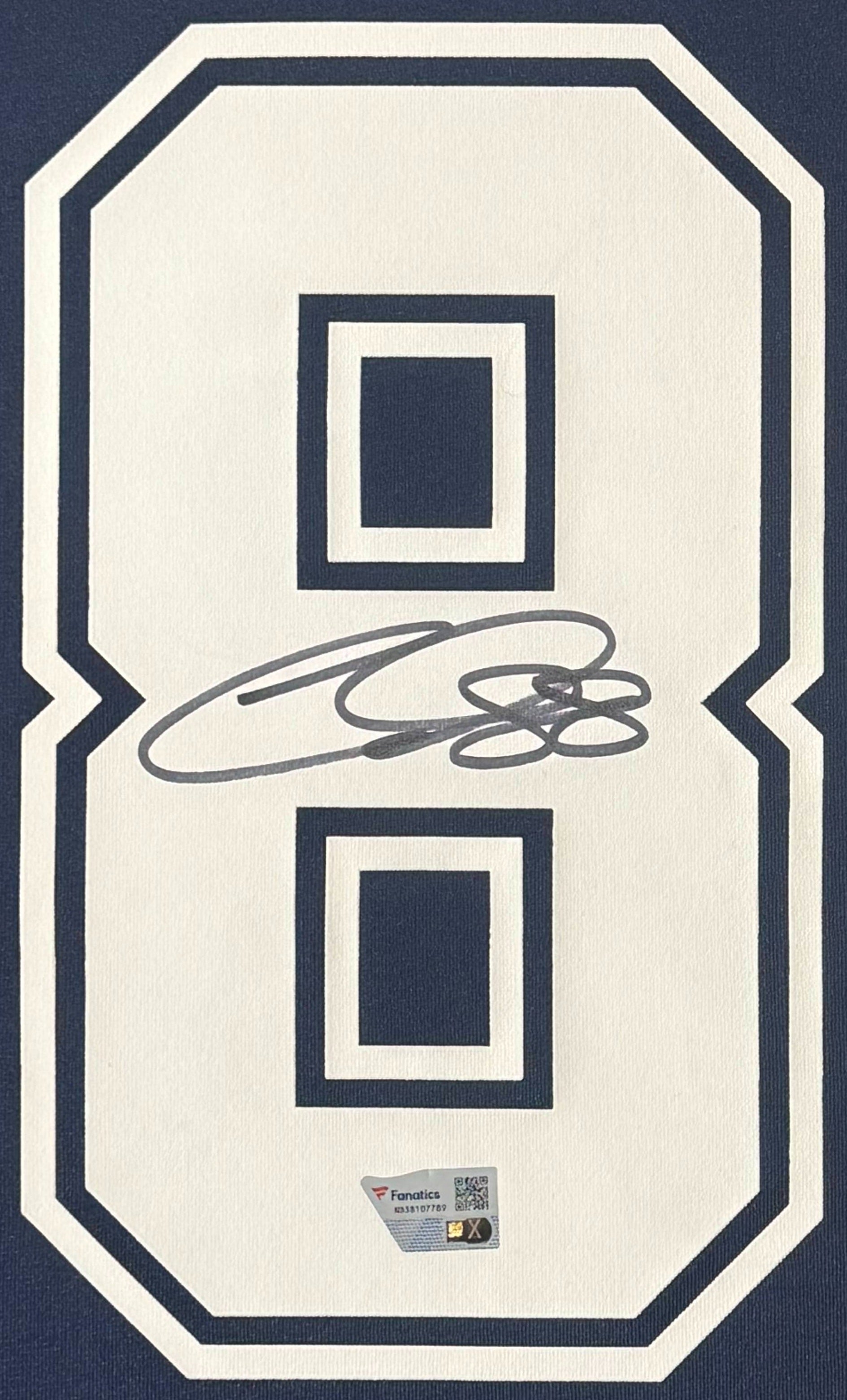 CeeDee Lamb Signed Dallas Cowboys Nike Jersey Framed Fanatics COA - Close up of Number
