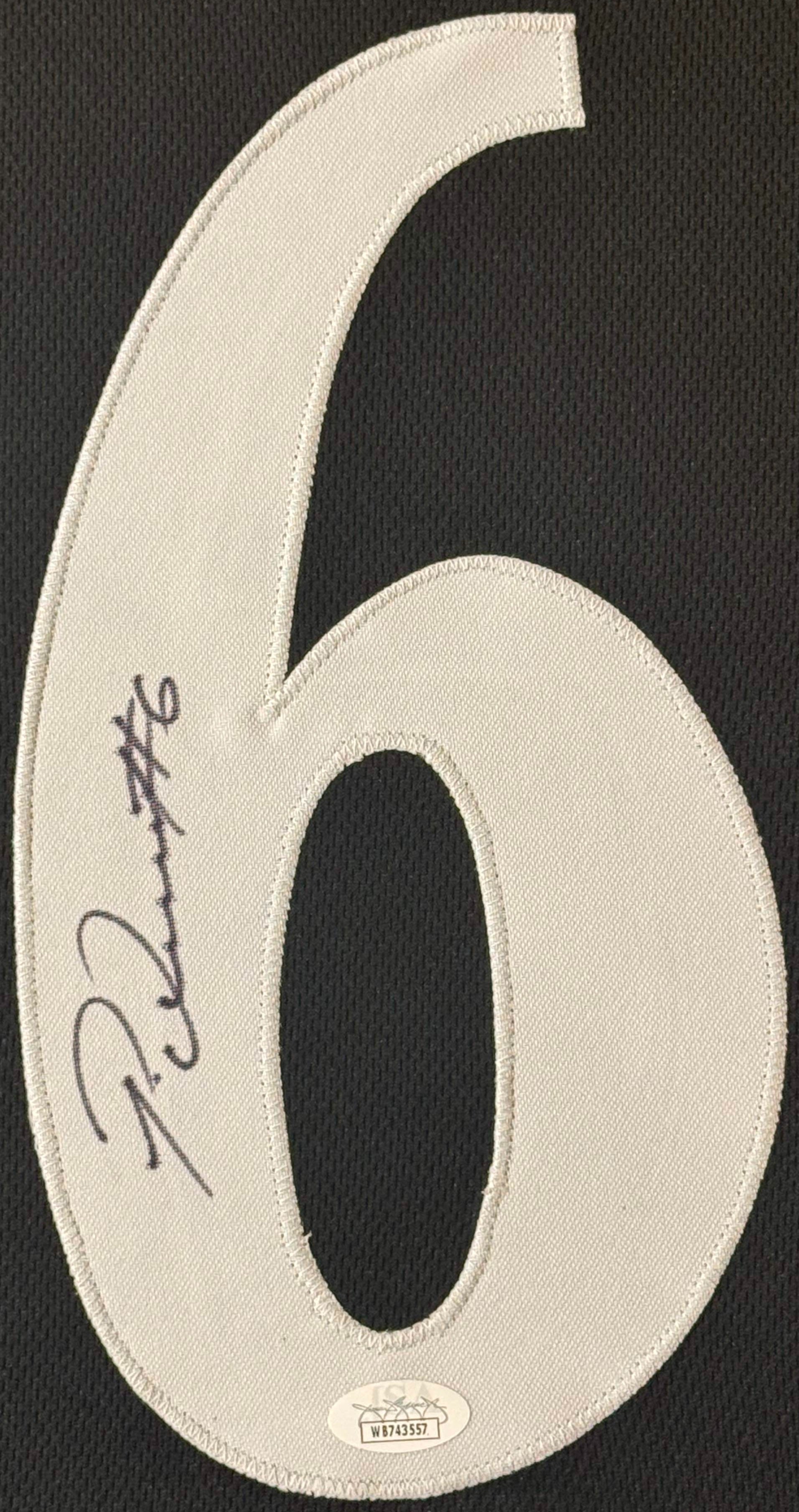 Patrick Queen Signed Pittsburgh Steelers Jersey Framed JSA COA - Close up of Number