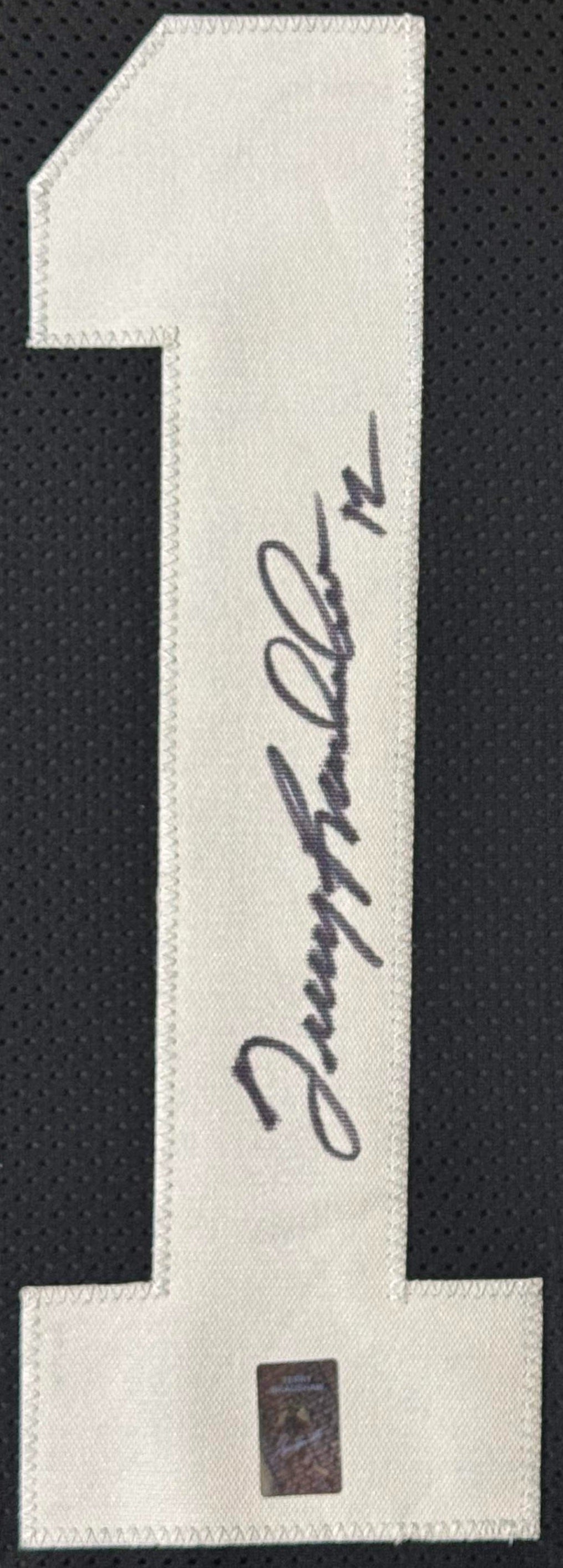 Terry Bradshaw Signed Pittsburgh Steelers Jersey Framed Bradshaw Holograms COA - Close up of Number