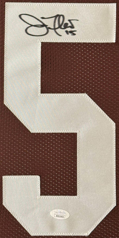 Joe Flacco Signed Cleveland Browns Jersey Framed JSA COA - Close up of Number
