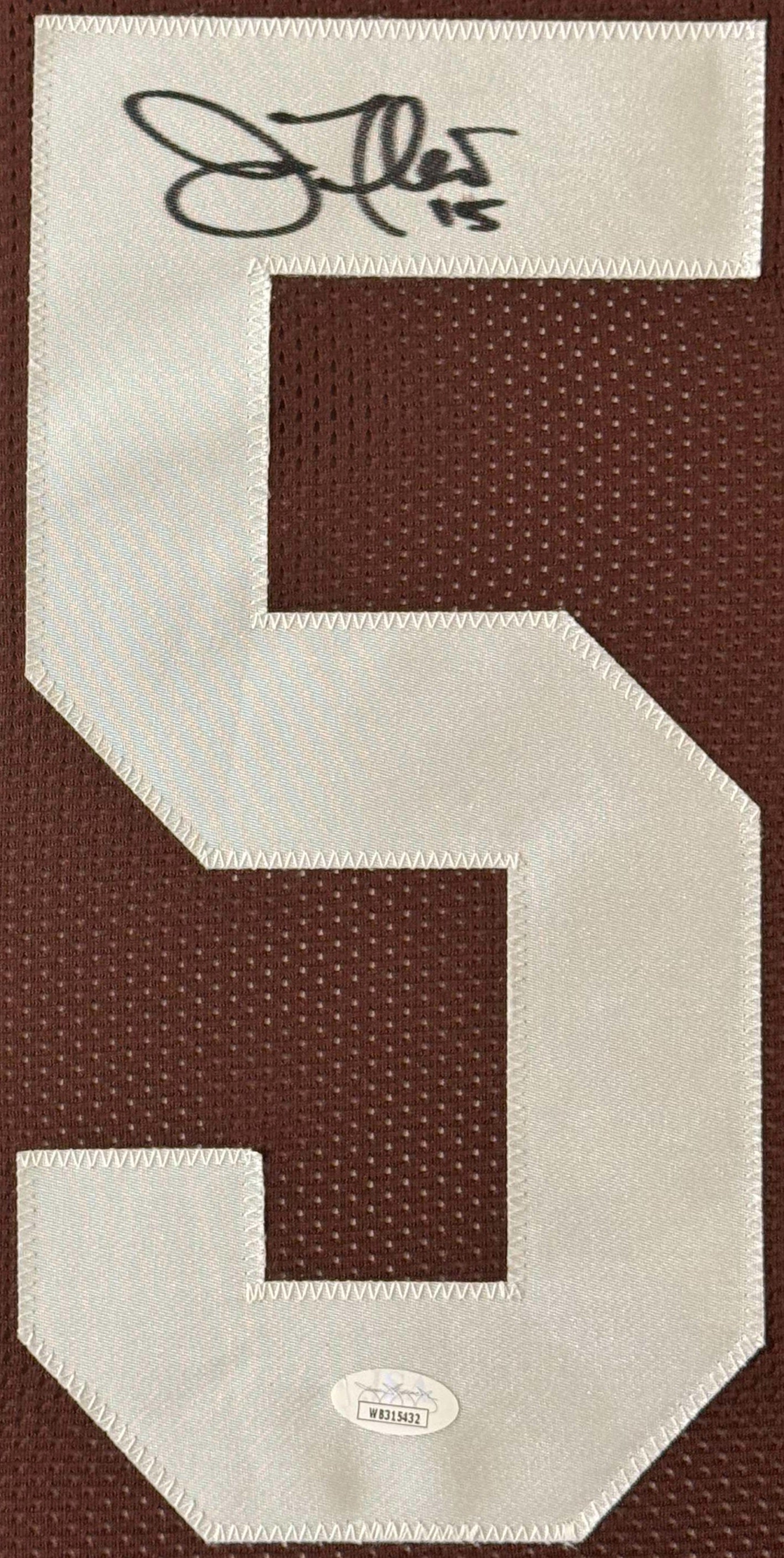 Joe Flacco Signed Cleveland Browns Jersey Framed JSA COA - Close up of Number
