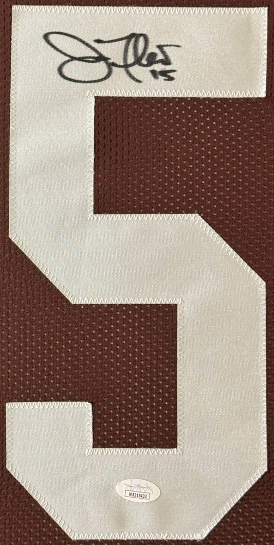 Joe Flacco Signed Cleveland Browns Jersey Framed JSA COA - Close up of Number
