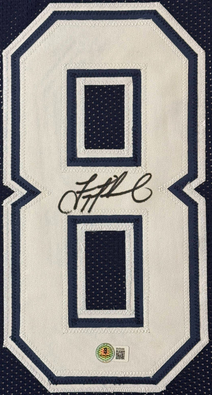 Troy Aikman Signed Dallas Cowboys Jersey Framed Beckett COA - Close up of Number