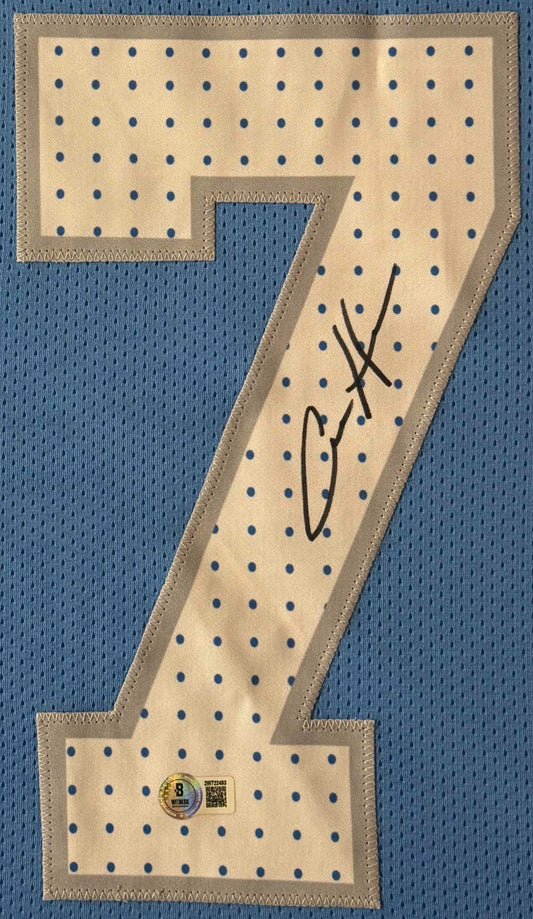 Aidan Hutchinson Signed Detroit Lions Jersey Framed Beckett COA - Close up of Number