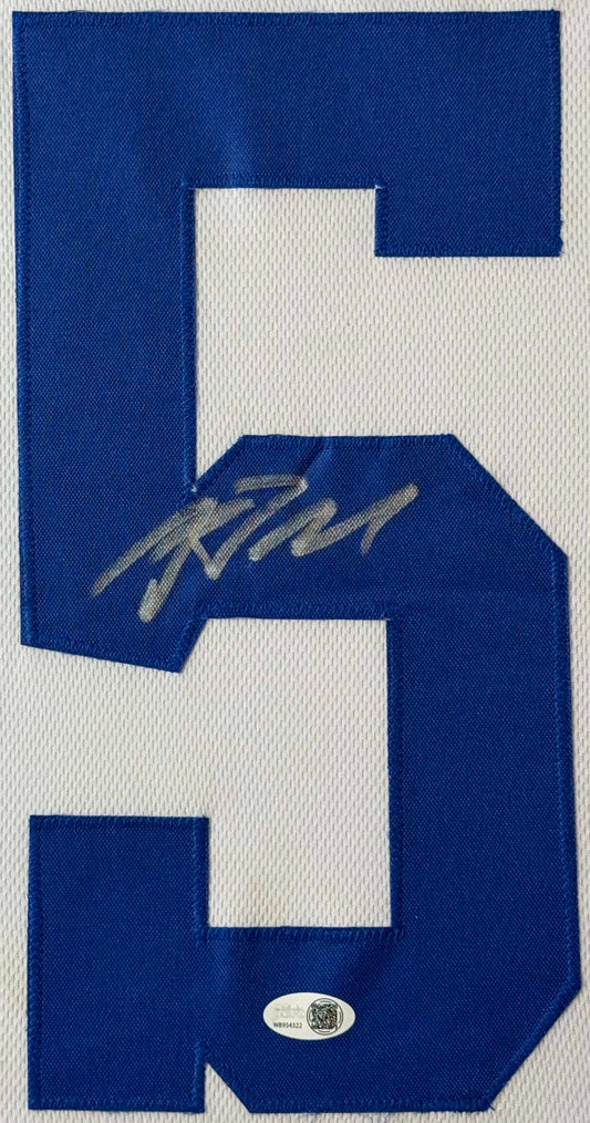 Riley Leonard Signed Indianapolis Colts Jersey Framed JSA COA - Close up of Number