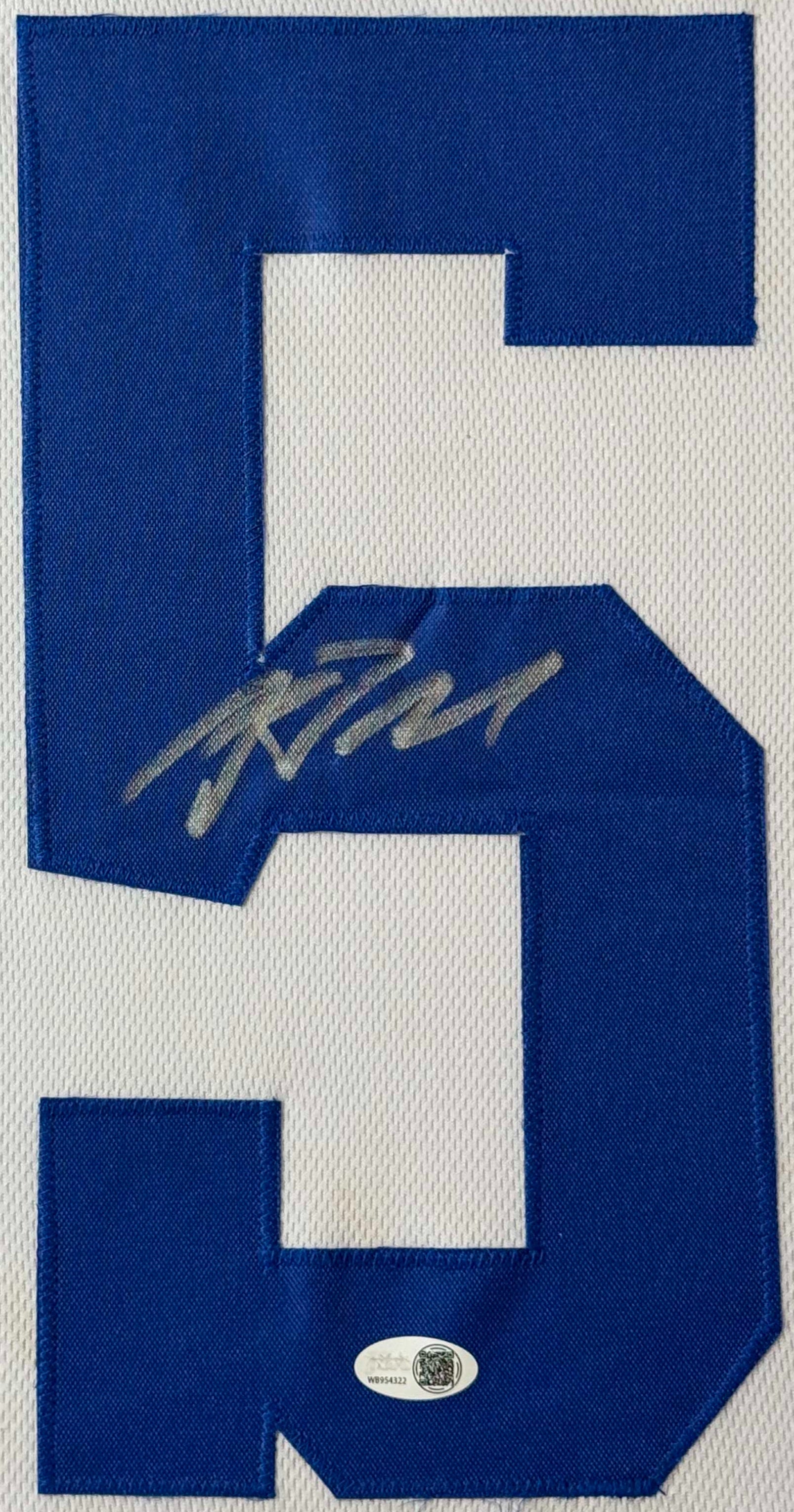 Riley Leonard Signed Indianapolis Colts Jersey Framed JSA COA - Close up of Number