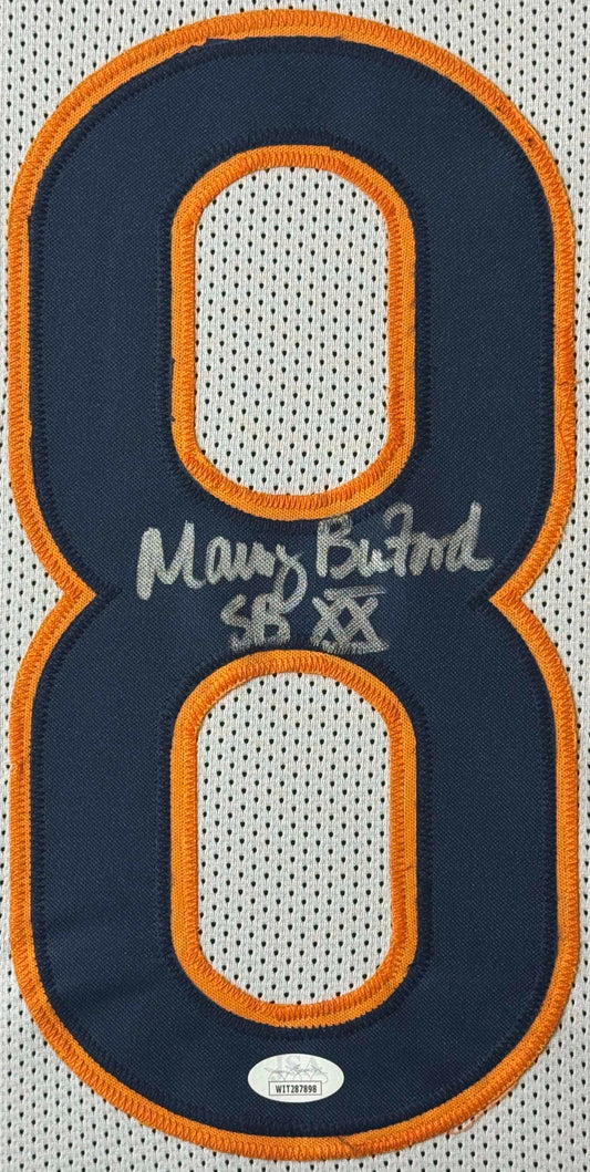 Maury Buford Signed Chicago Bears Jersey Framed JSA COA - Close up of Number