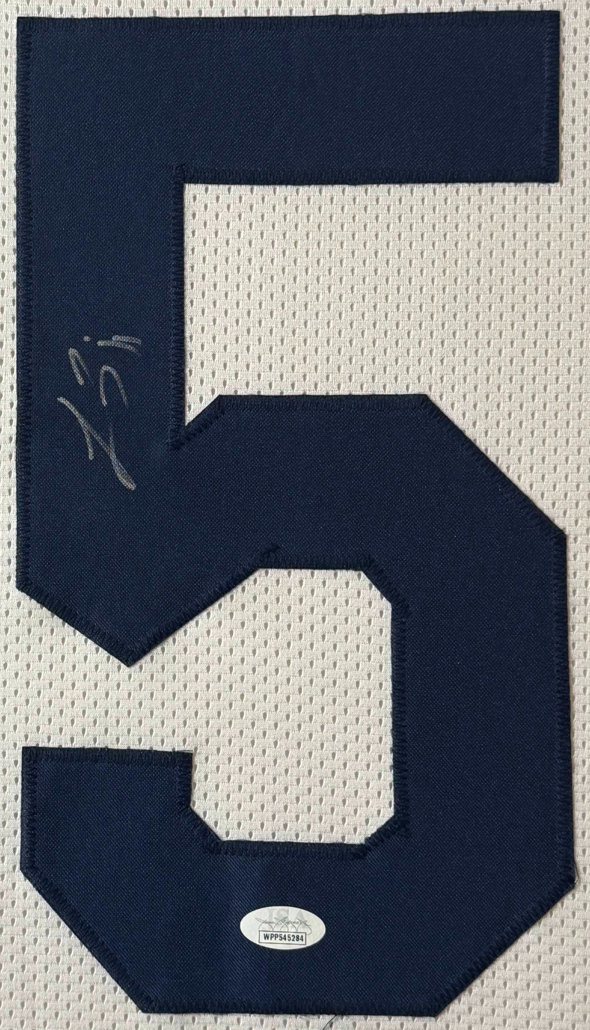 Lance Briggs Signed Chicago Bears Jersey Framed JSA COA - Close up of Number