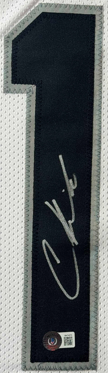 Christian Kirk Signed Jacksonville Jaguars Jersey Framed Beckett COA - Close up of Number