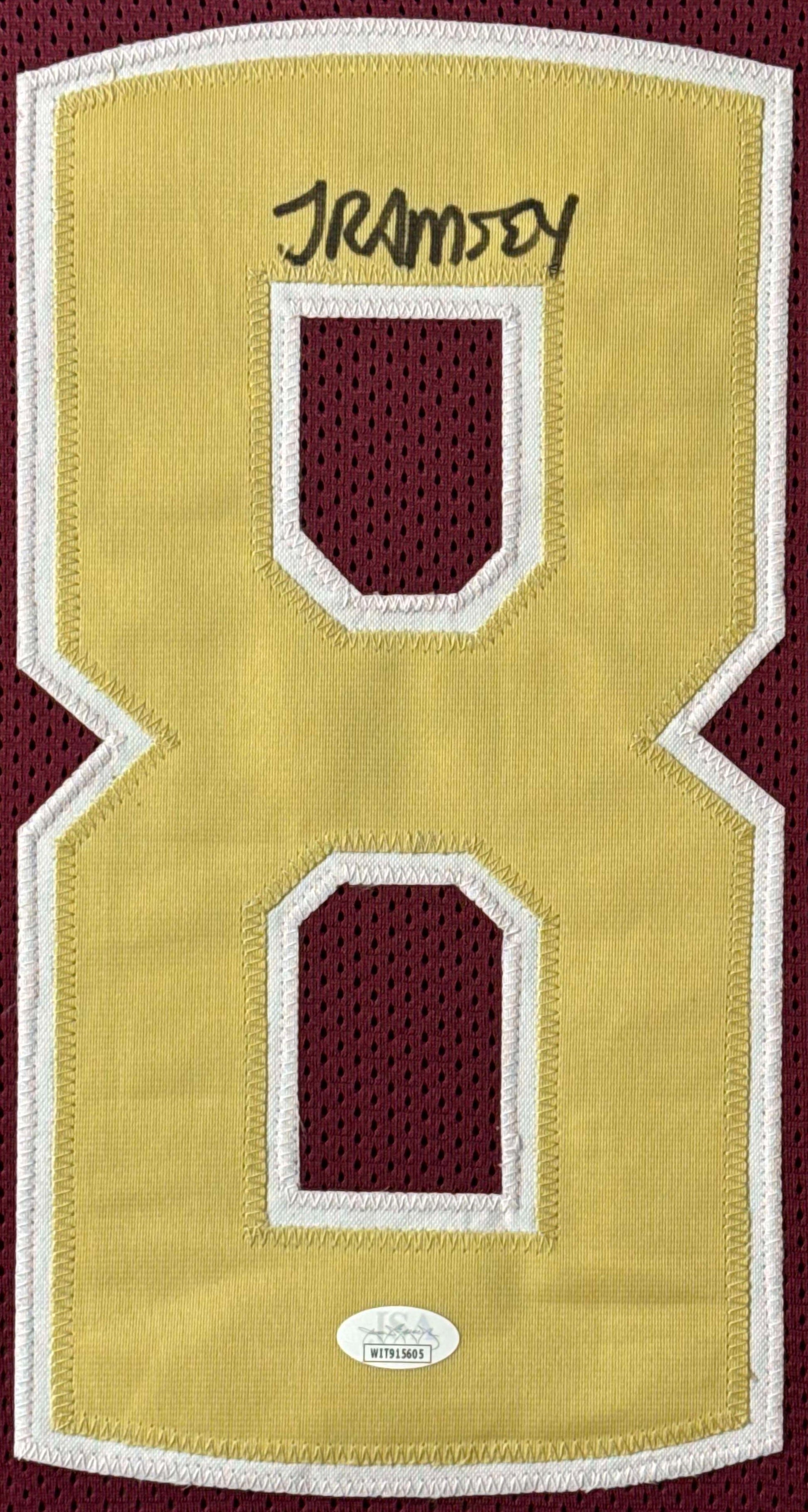 Jalen Ramsey Signed Florida State Seminoles Jersey Framed JSA COA - Close up of Number