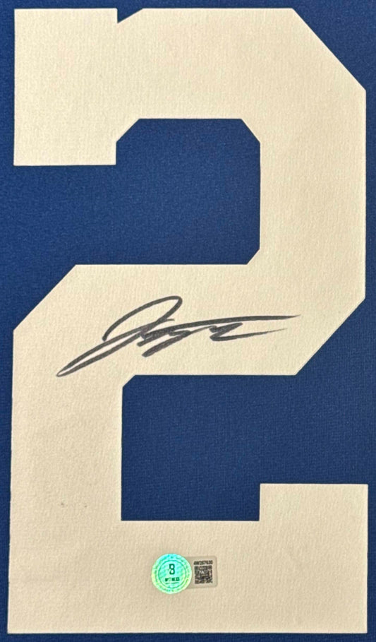 Jonathan Taylor Signed Indianapolis Colts Nike Jersey Framed Beckett COA - Close up of Number