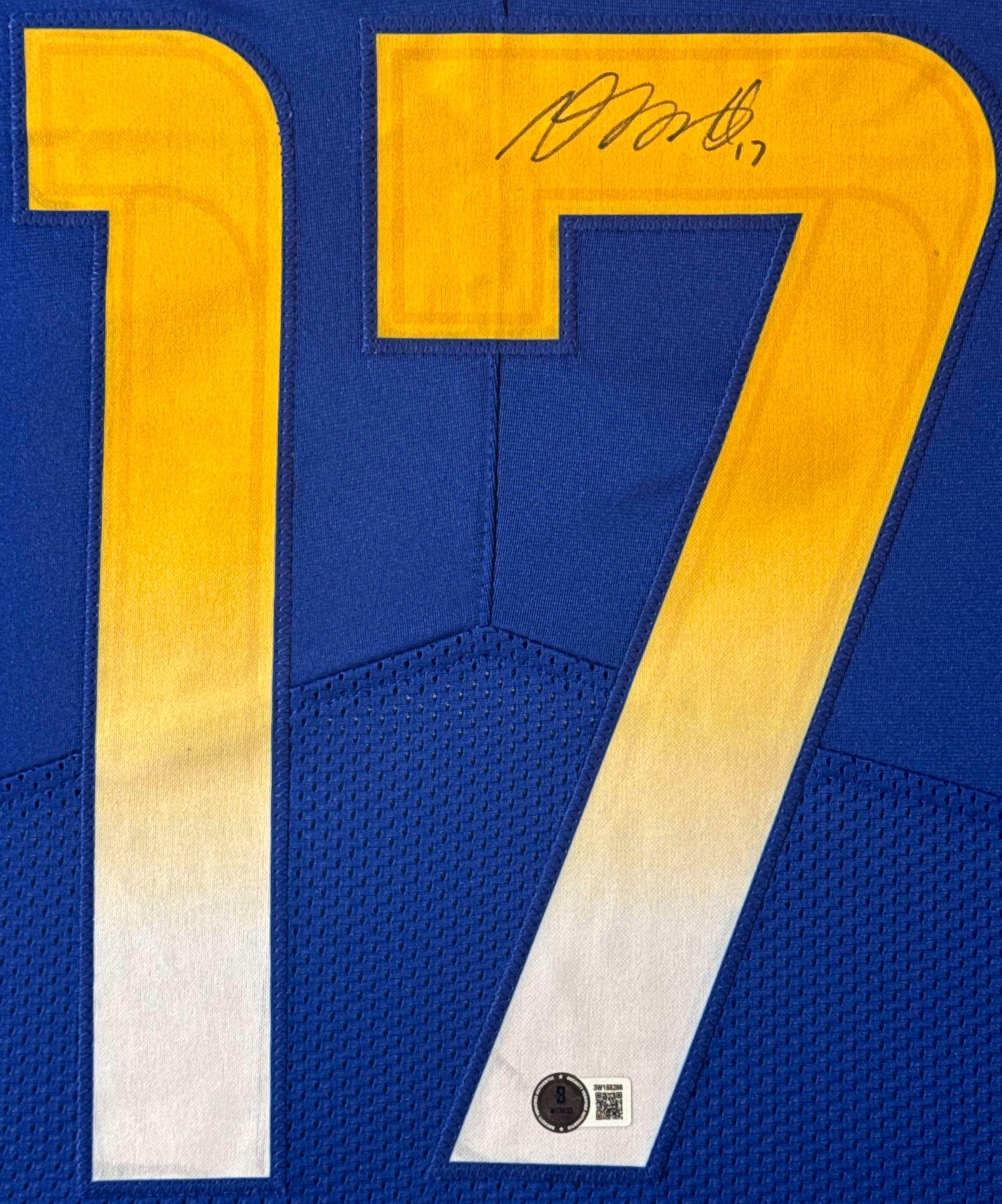 Davante Adams Signed Los Angeles Rams Jersey Framed Beckett COA - Close up of Number