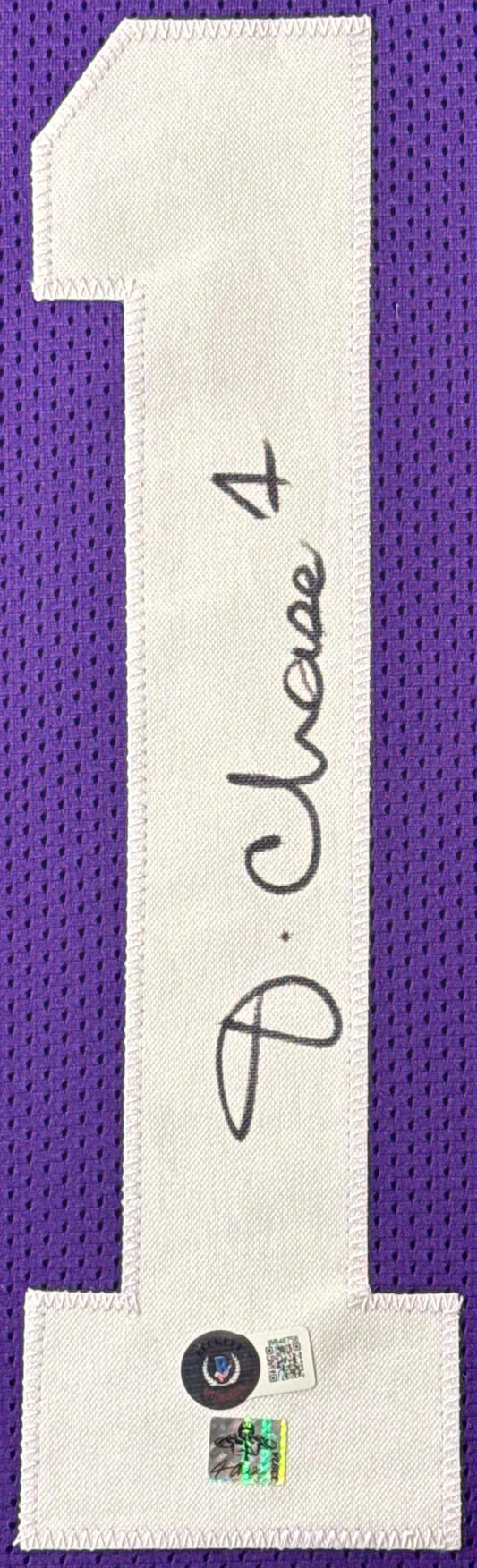 Ja'Marr Chase Signed LSU Tigers Jersey Framed Beckett & Chase Holograms COA - Close up of Number