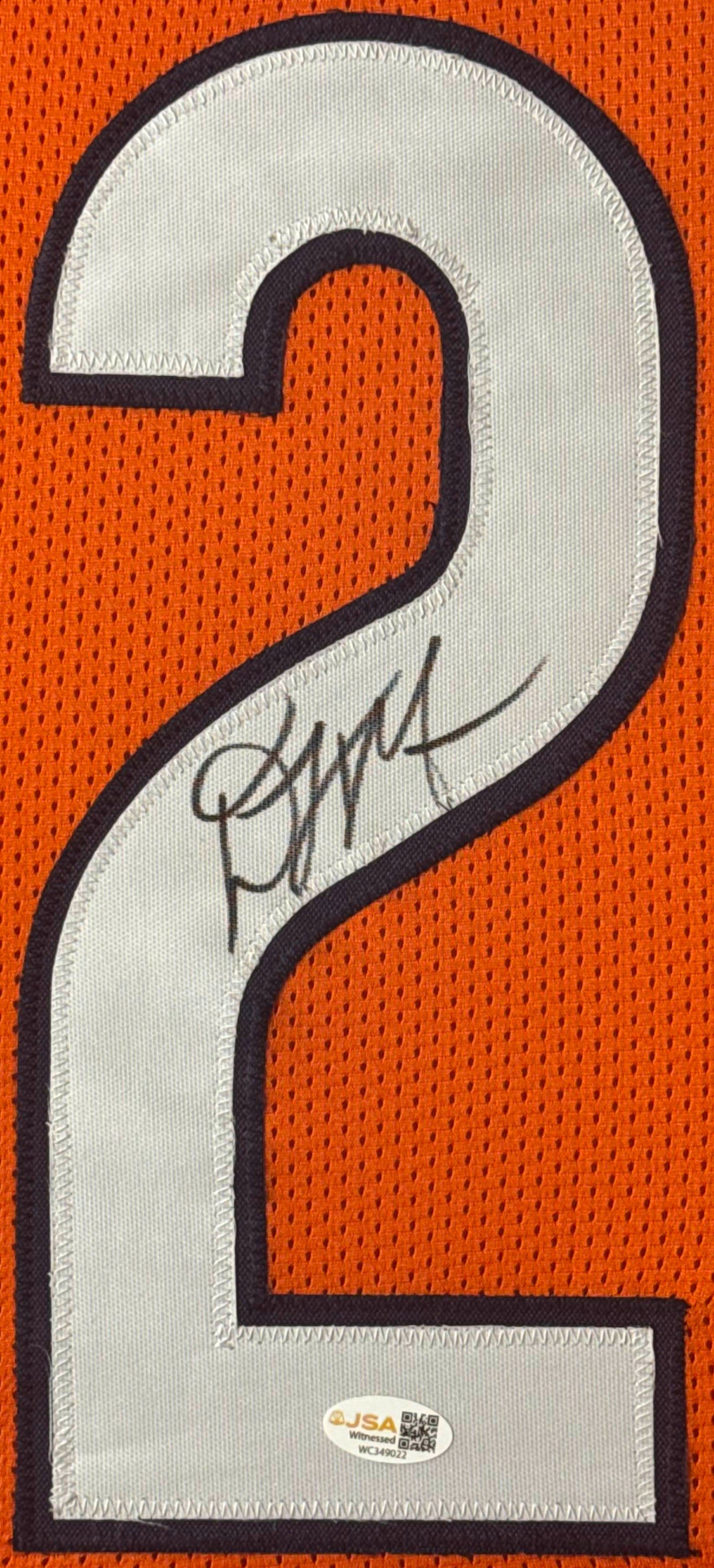 DJ Moore Signed Chicago Bears Jersey Framed JSA COA - Close up of Number