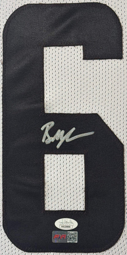 Baker Mayfield Signed Cleveland Browns Jersey Framed JSA & PIA COA - Close up of Number
