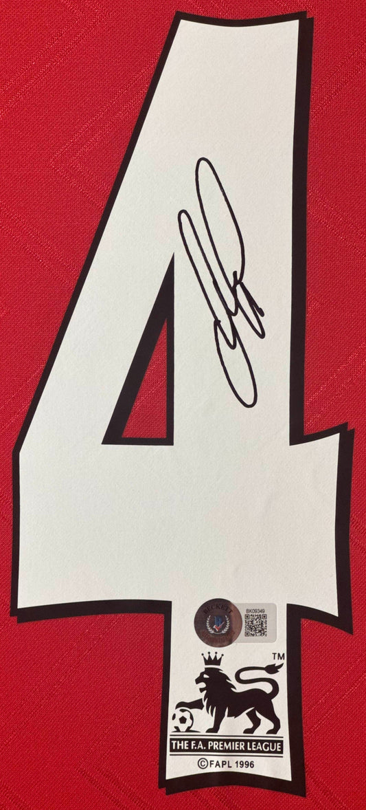 Patrick Vieira Signed Arsenal Nike Jersey Framed Beckett COA - Close up of Number