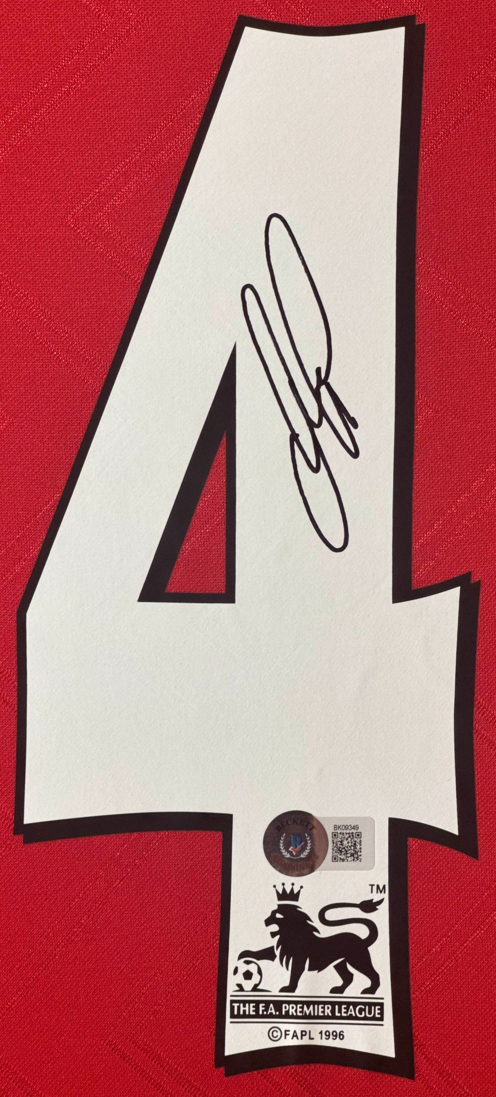 Patrick Vieira Signed Arsenal Nike Jersey Framed Beckett COA - Close up of Number