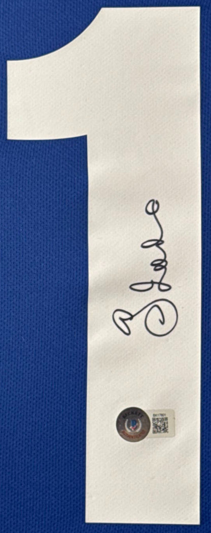 Gianfranco Zola Signed Italy Nike Jersey Framed Beckett COA - Close up of Number