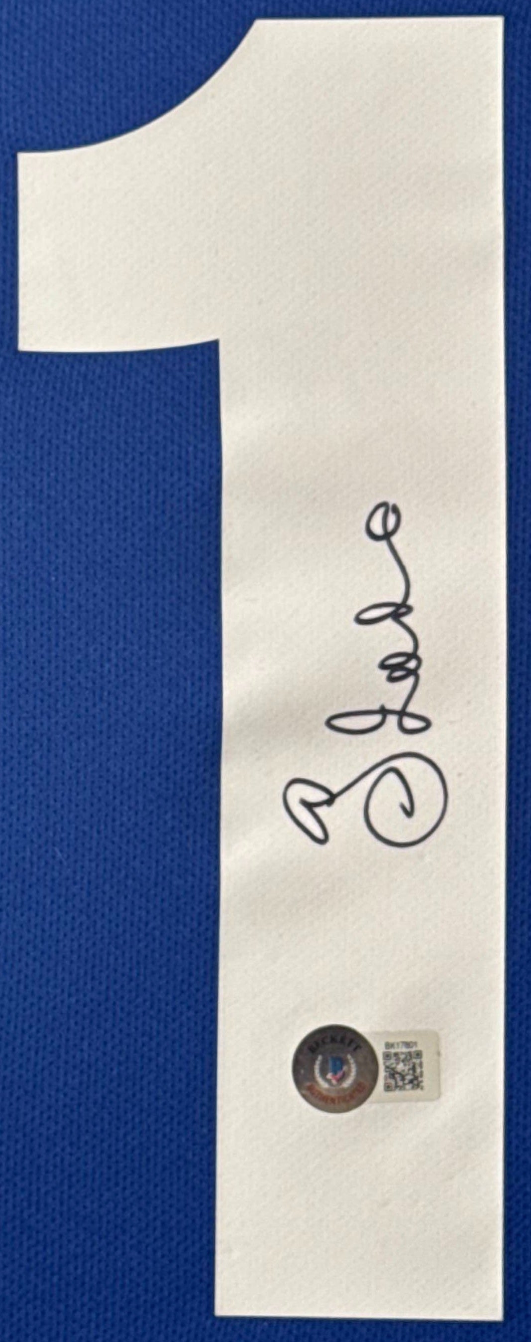 Gianfranco Zola Signed Italy Nike Jersey Framed Beckett COA - Close up of Number