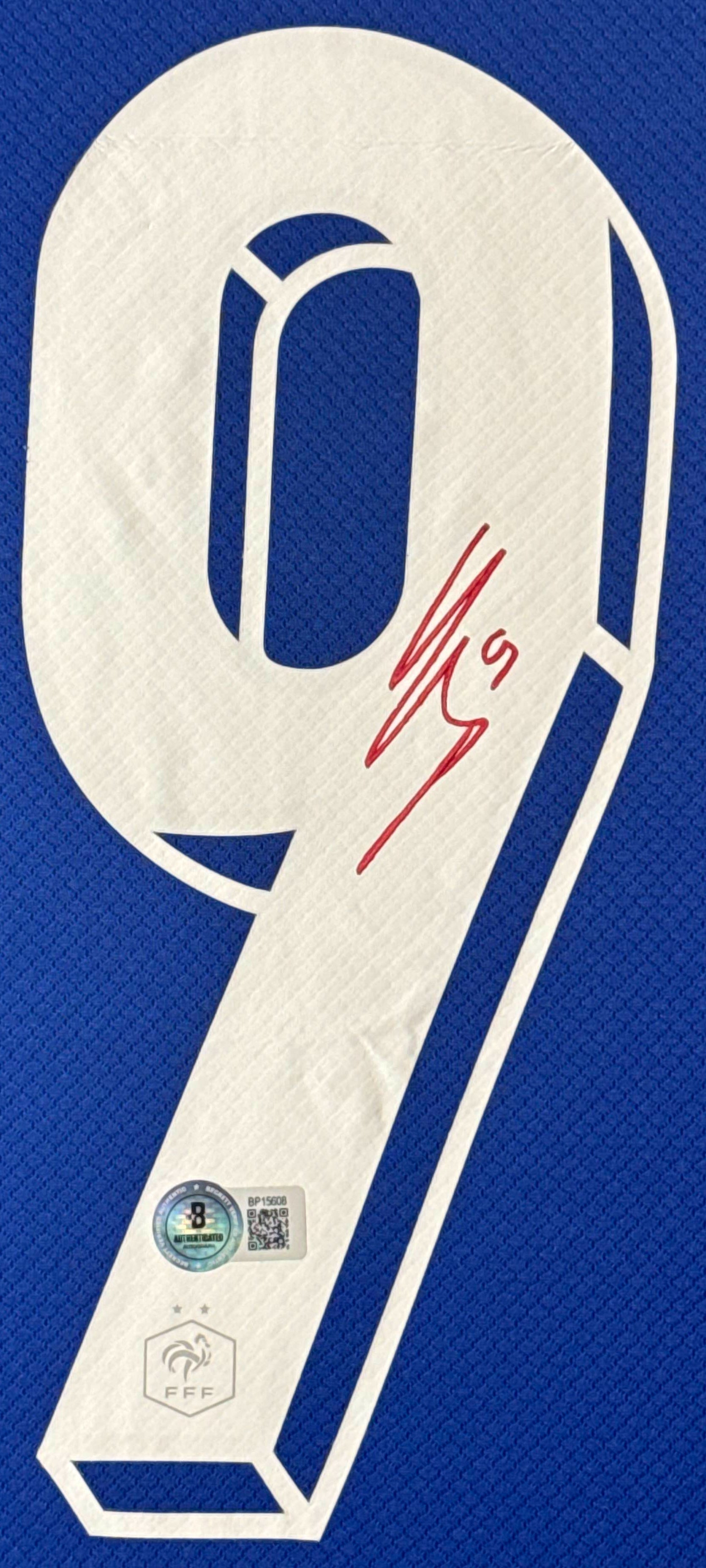 Giroud France Signed France Nike Jersey Framed Beckett COA - Close up of Number