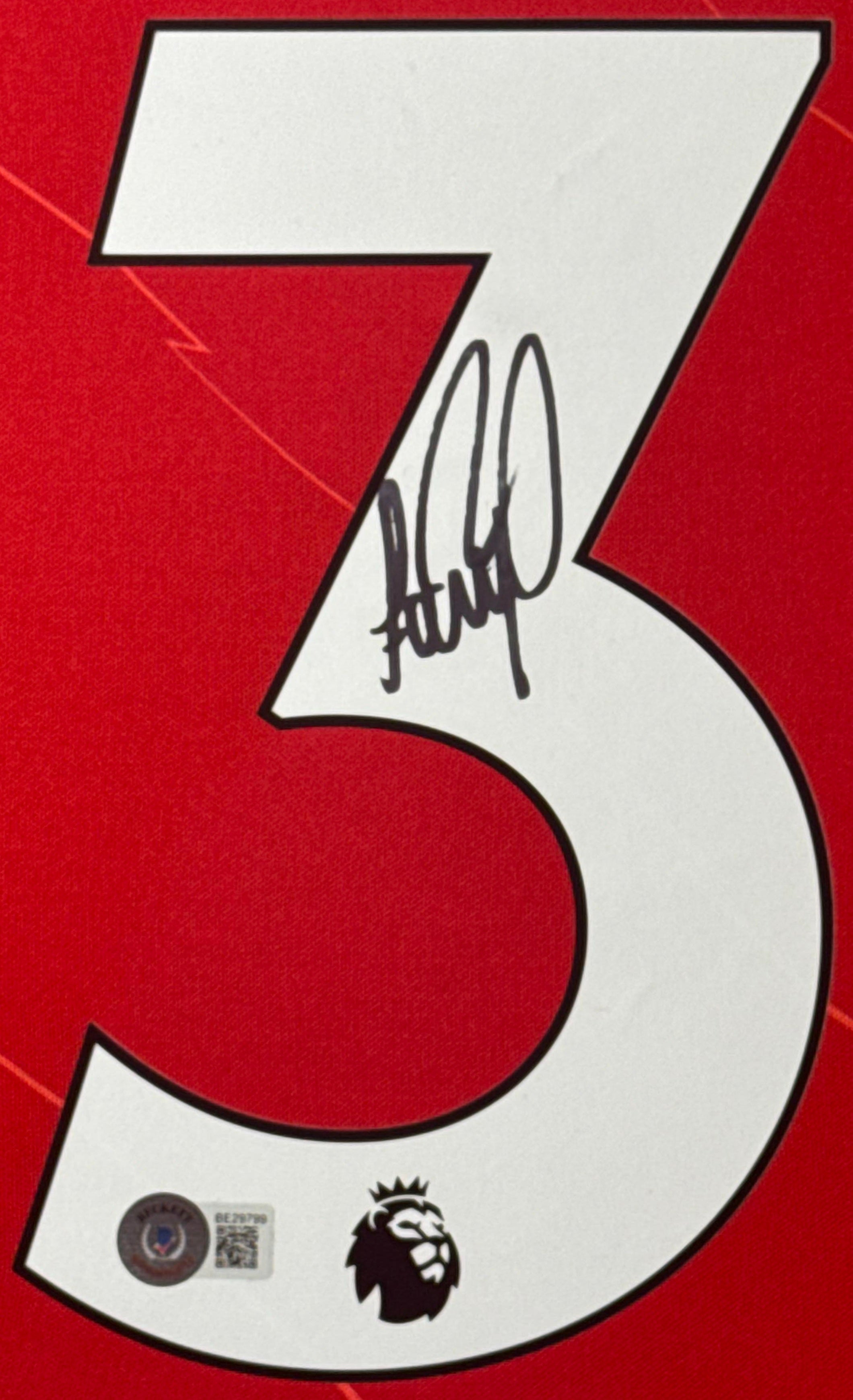 Fabinho Signed Liverpool FC Jersey Framed Beckett COA - Close up of Number