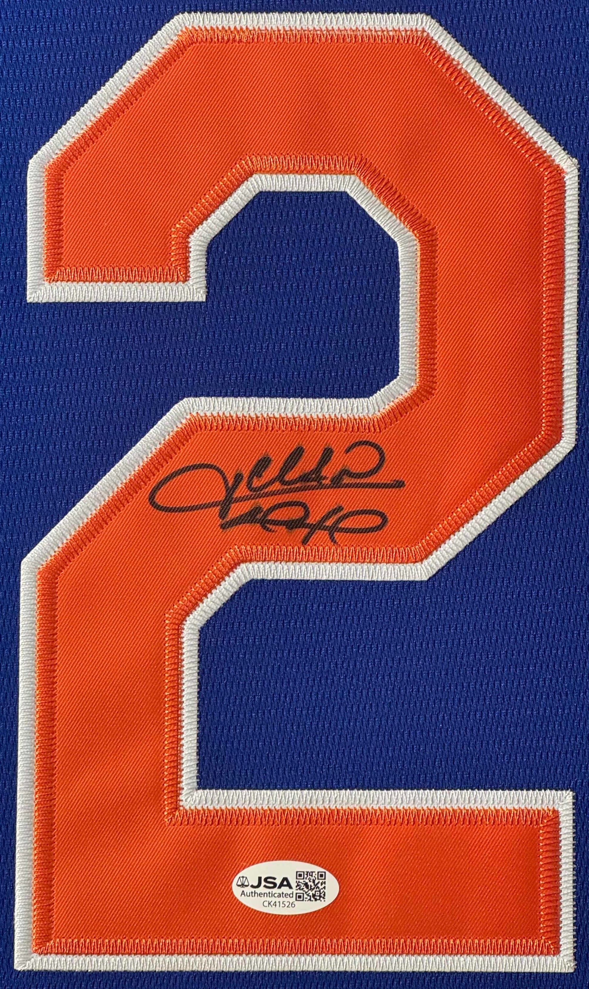 Juan Soto Signed New York Mets Nike Jersey Framed JSA COA - Close up of Number