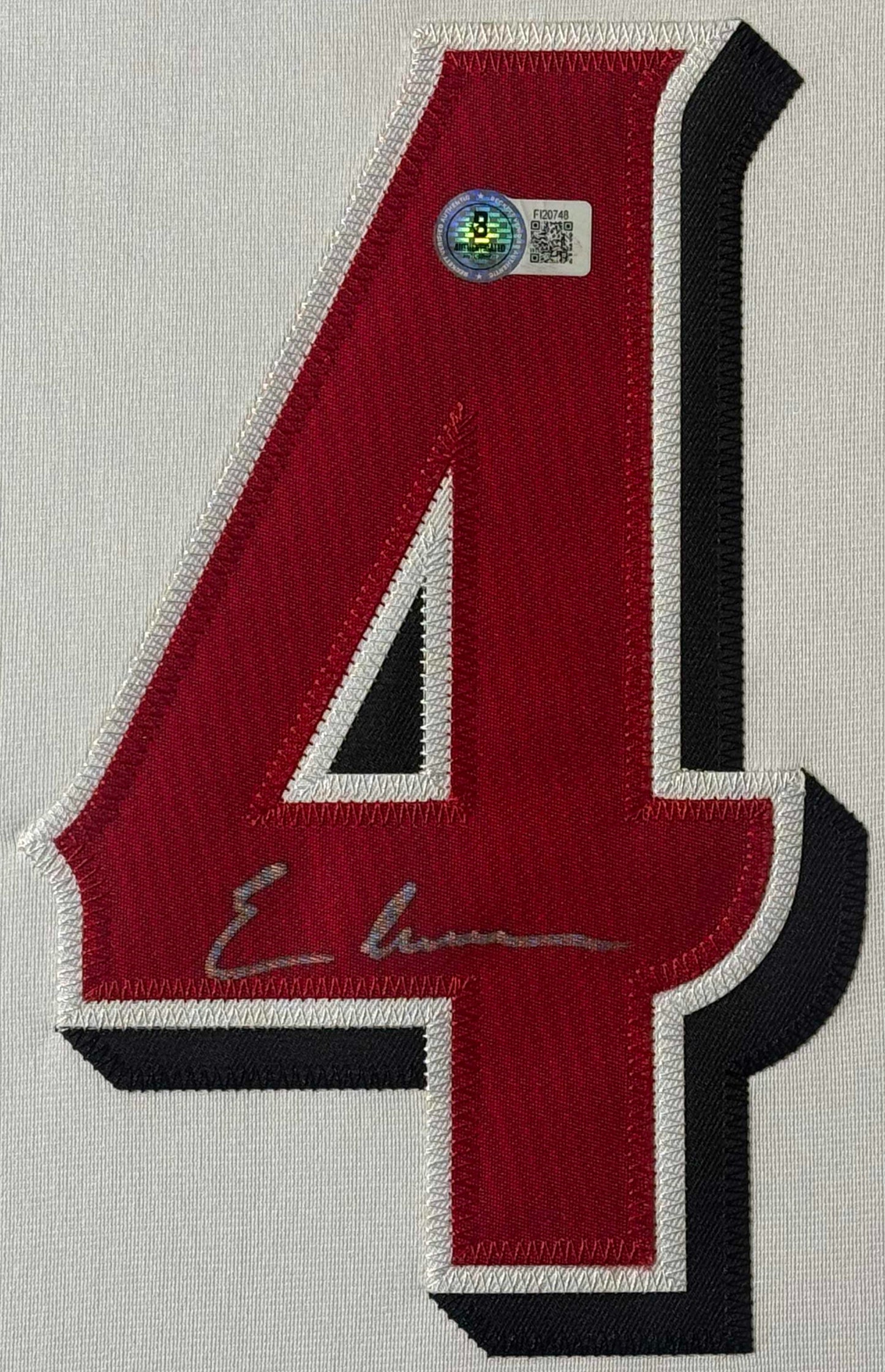 Elly De La Cruz Signed Cincinnati Reds Jersey Framed Beckett COA - Close up of Number