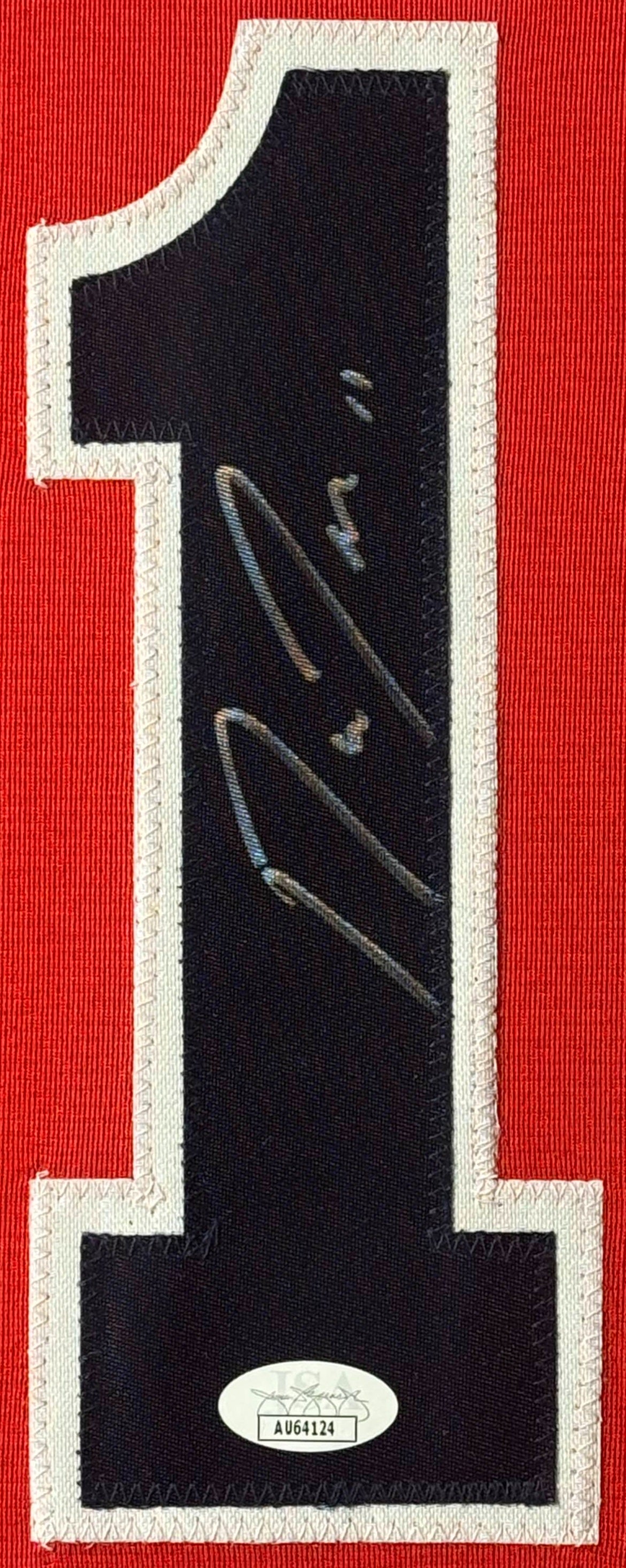 Jose Ramirez Signed Cleveland Guardians Jersey Framed JSA COA - Close up of Number