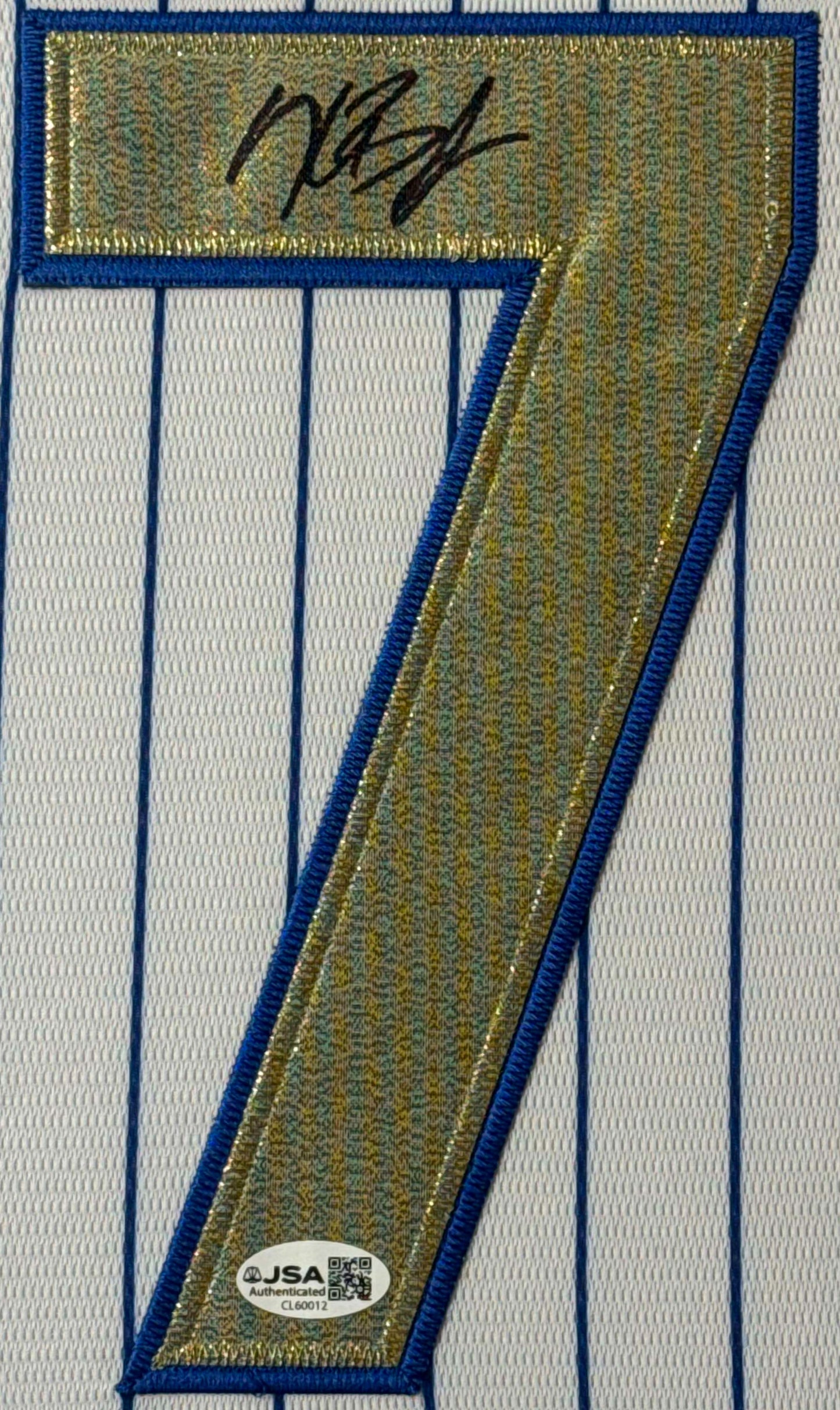 Kris Bryant Signed Chicago Cubs Nike Jersey Framed JSA COA - Close up of Number