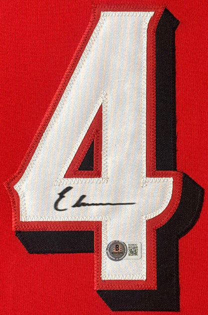 Elly De La Cruz Signed Cincinnati Reds Jersey Framed Beckett COA - Close up of Number