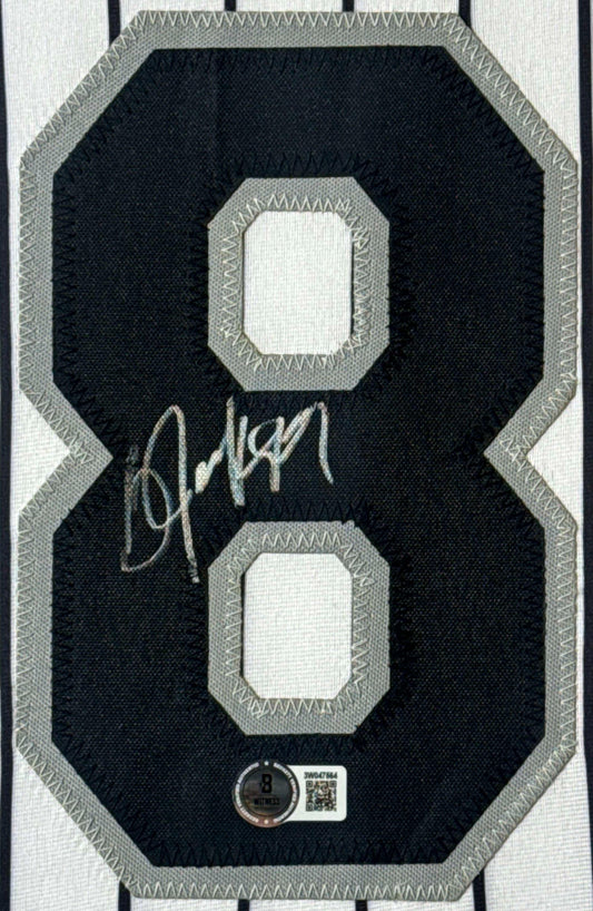Bo Jackson Signed Chicago White Sox Jersey Framed Beckett COA - Close up of Number