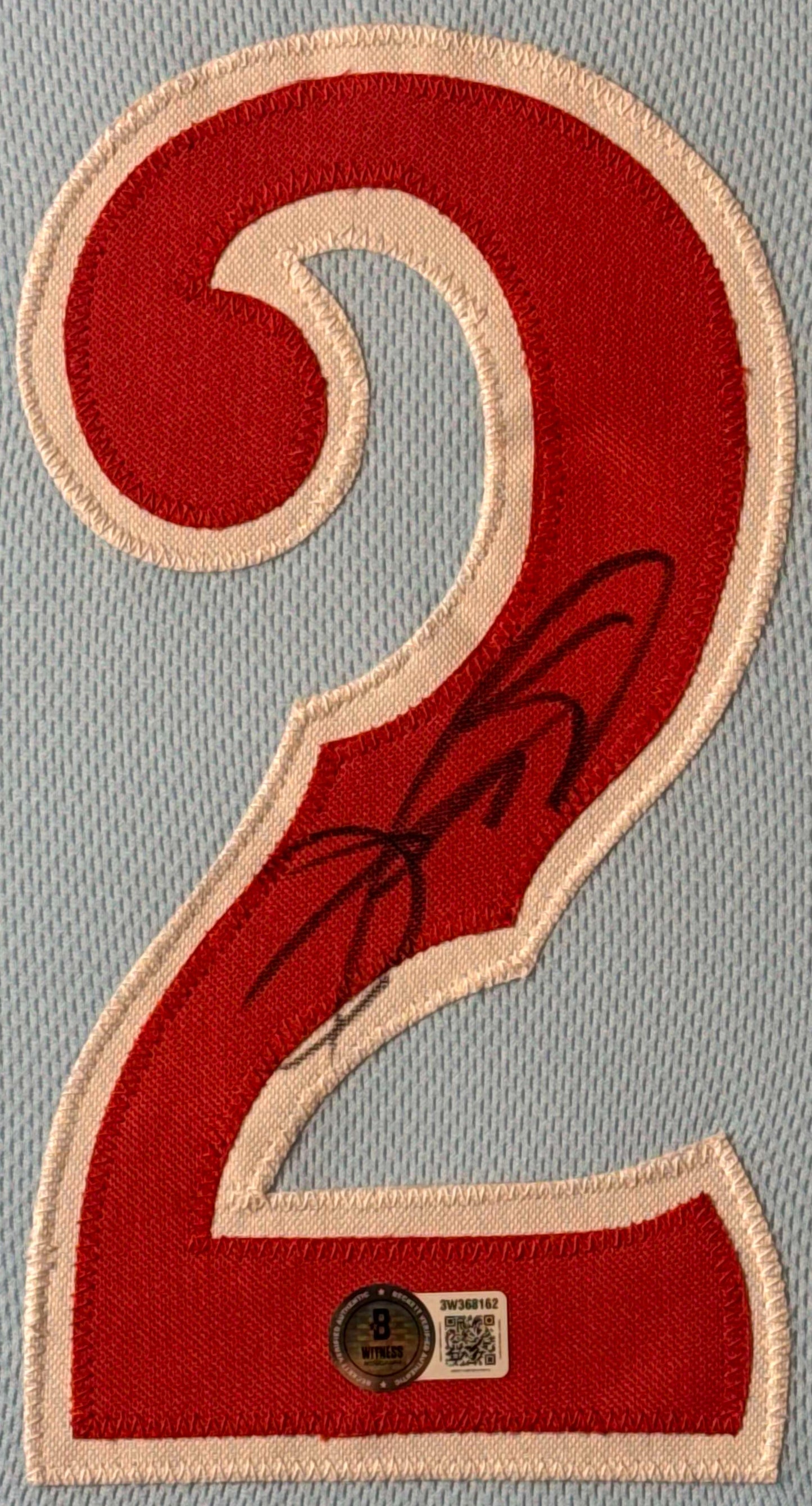 Sammy Sosa Signed Chicago Cubs Jersey Framed Beckett COA - Close up of Number