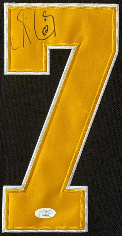 Sidney Crosby Signed Pittsburgh Penguins Fanatics Jersey Framed JSA LOA & COA - Close up of Number