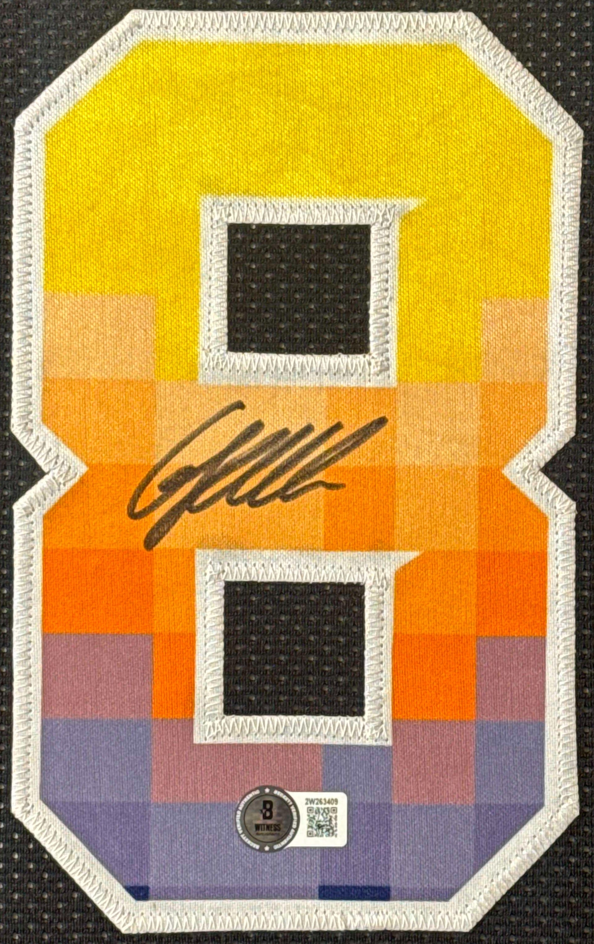 Grayson Allen Signed Phoenix Suns Jersey Framed Beckett COA - Close up of Number