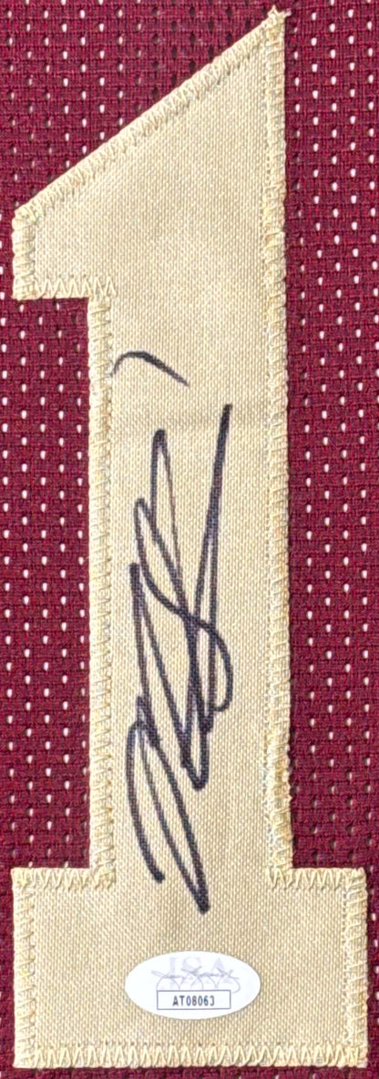 Max Strus Signed Cleveland Cavaliers Jersey Framed JSA COA - Close up of Number