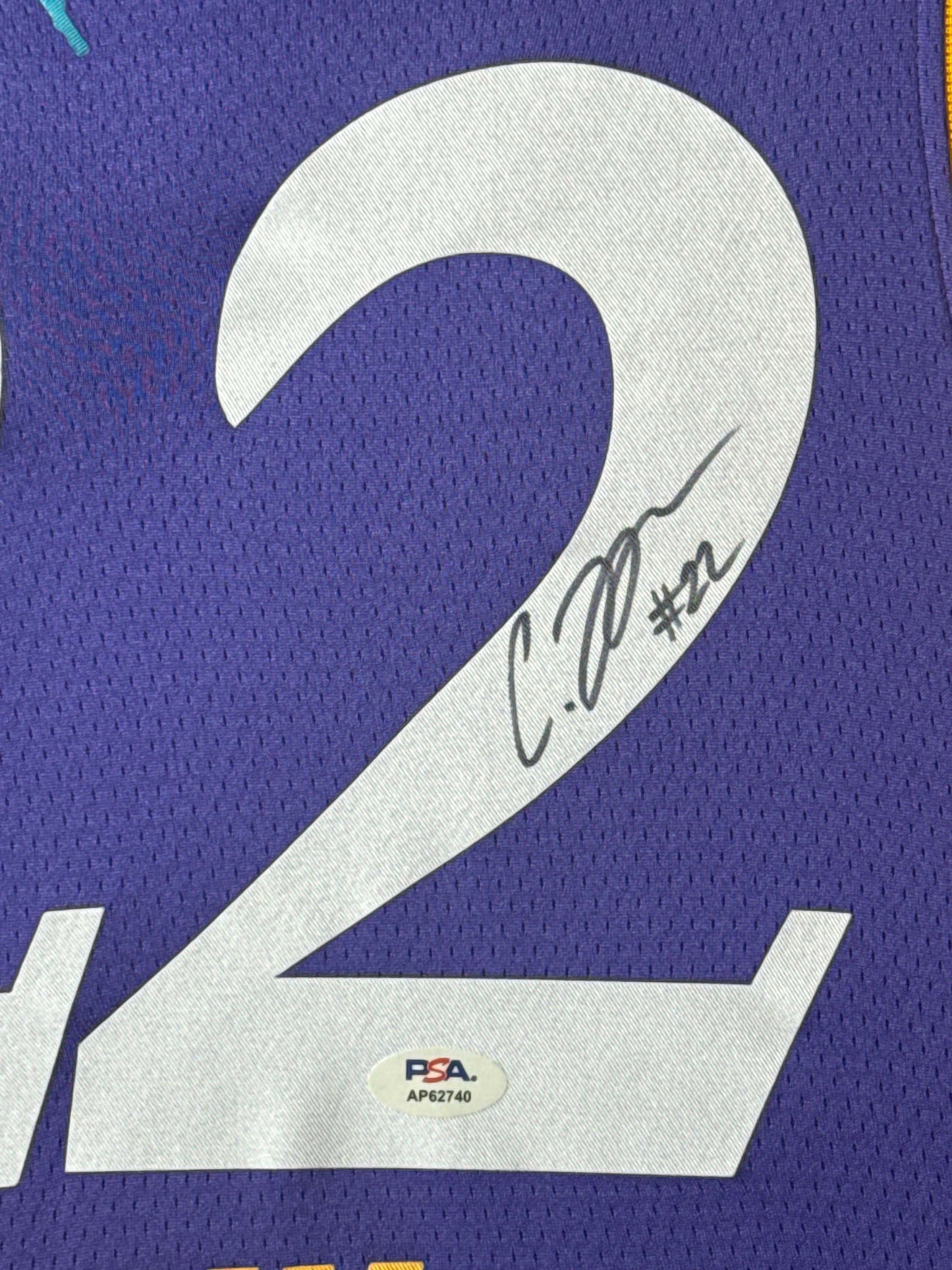 Cameron Brink Signed Los Angeles Sparks Nike Jersey Framed PSA COA - Close up of Number