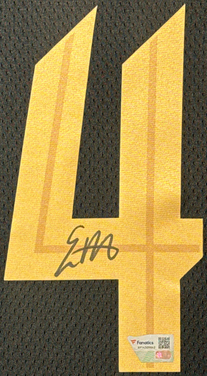 Evan Mobley Signed Cleveland Cavaliers Nike Jersey Framed Fanatics COA - Close up of Number