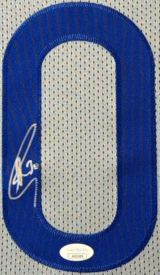 Stephen Curry Signed Golden State Warriors Nike Jersey Framed JSA COA - Close up of Number