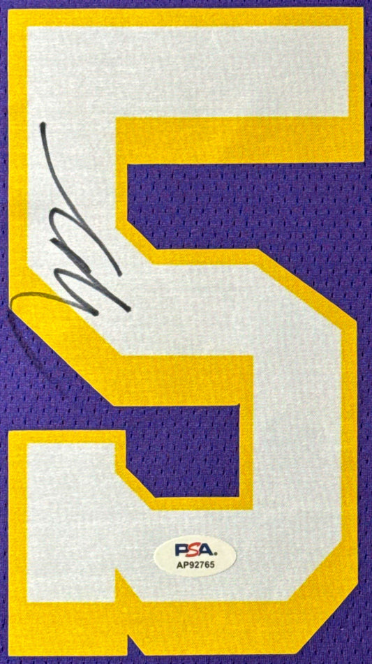 Deandre Ayton Signed Los Angeles Lakers Nike Jersey Framed PSA COA - Close up of Number