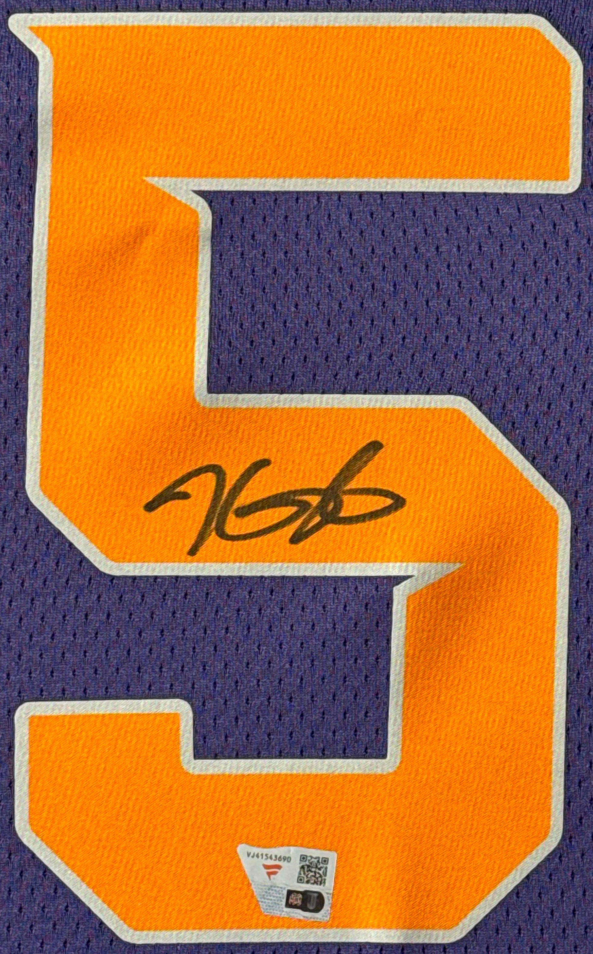 Kevin Durant Signed Phoenix Suns Nike Jersey Framed Fanatics COA - Close up of Number