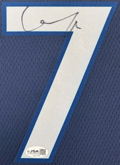 Rudy Gobert Signed Minnesota Timberwolves Nike Jersey Framed JSA COA - Close up of Number