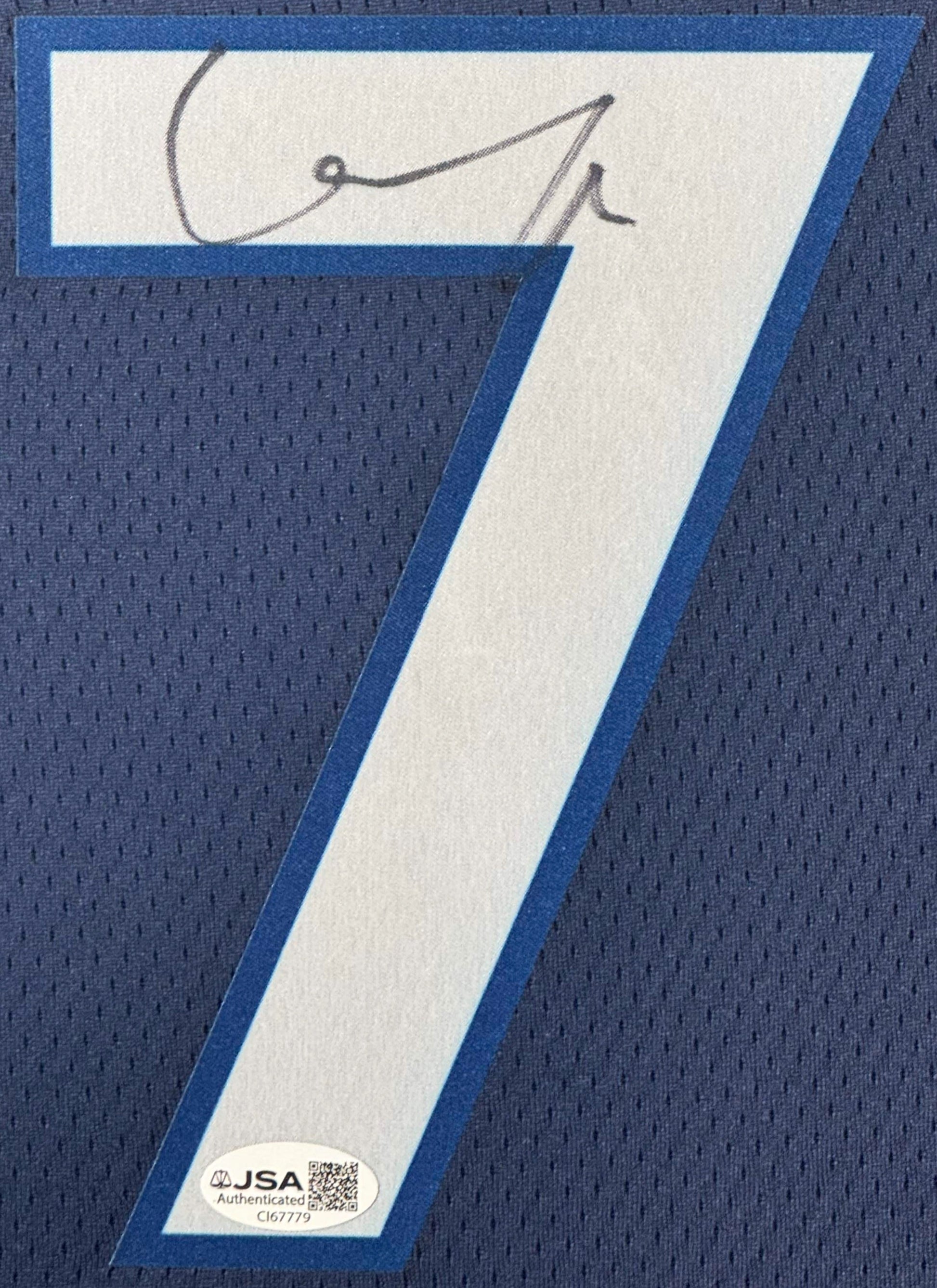 Rudy Gobert Signed Minnesota Timberwolves Nike Jersey Framed JSA COA - Close up of Number