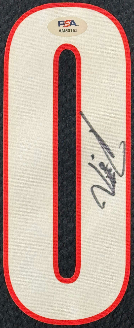 Damian Lillard Signed Portland Trail Blazers Nike Jersey Framed PSA COA - Close up of Number