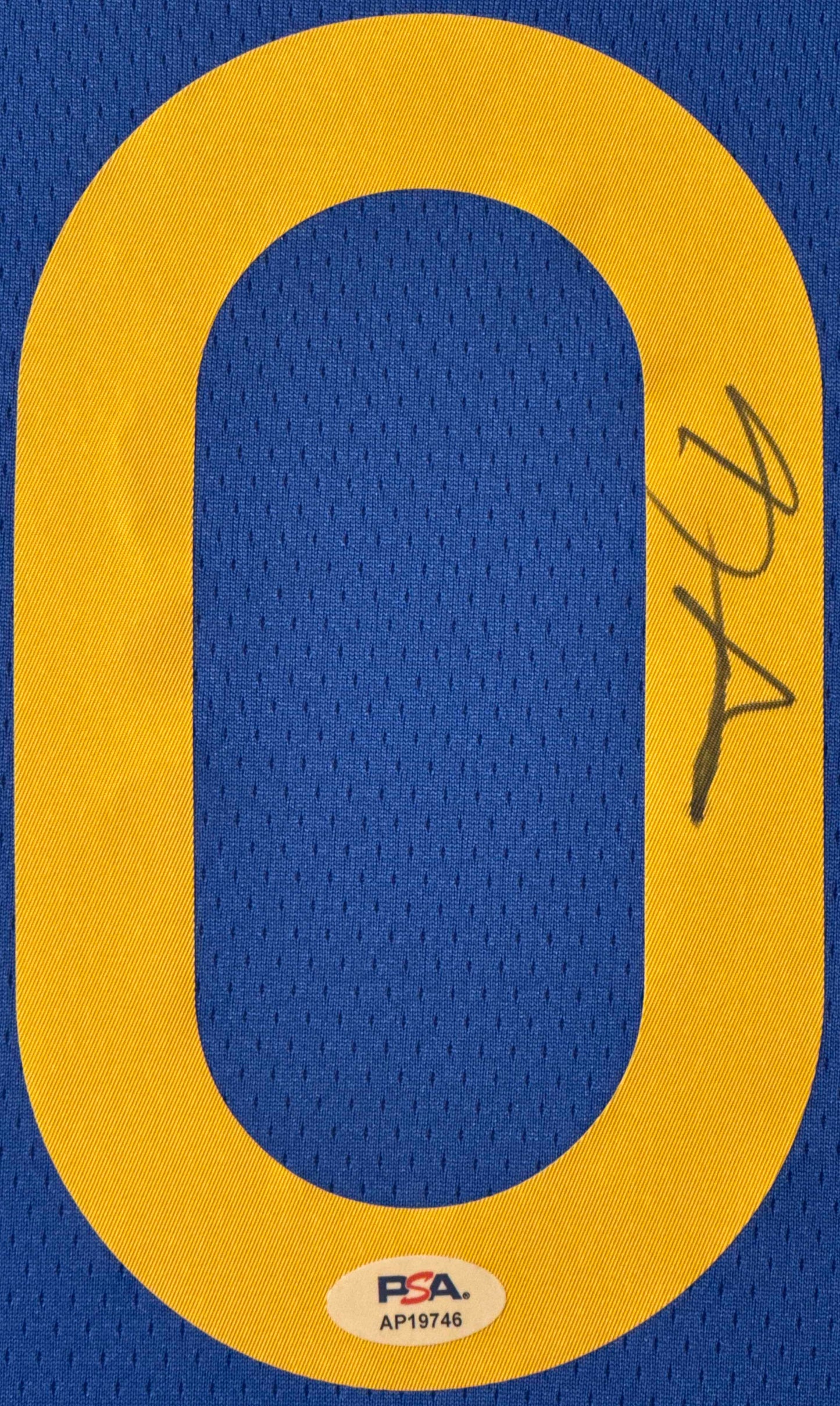 Gary Payton II Signed Golden State Warriors Nike Jersey Framed PSA COA - Close up of Number