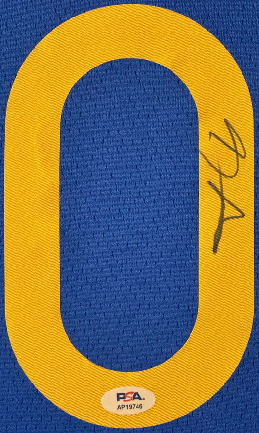 Gary Payton II Signed Golden State Warriors Nike Jersey Framed PSA COA - Close up of Number