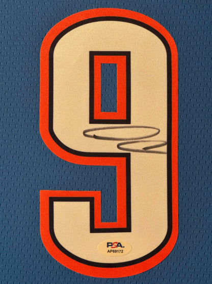 Alex Caruso Signed Oklahoma City Thunder Nike Jersey Framed PSA COA - Close up of Number