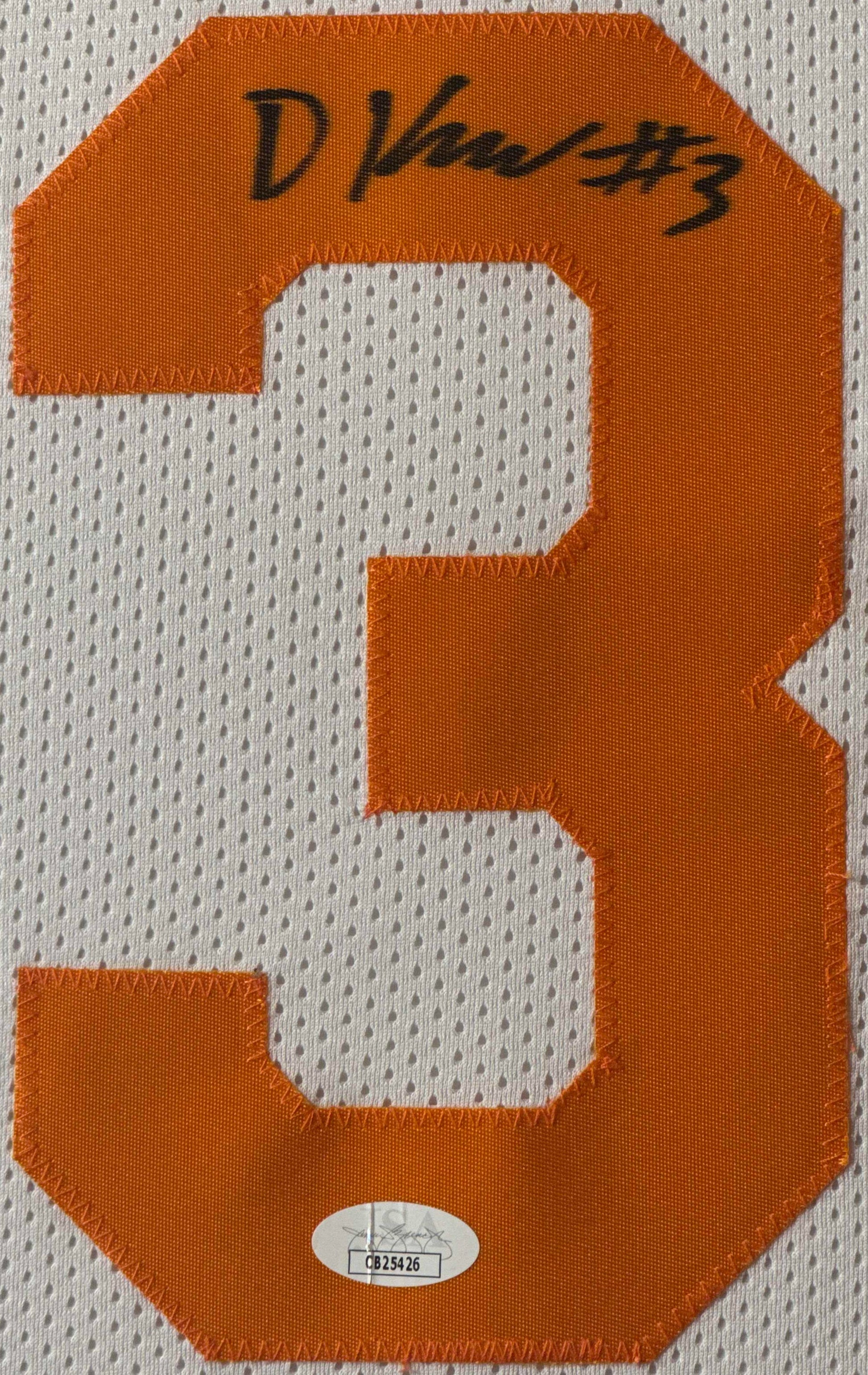 Dalton Knecht Signed Tennessee Volunteers Jersey Framed JSA COA - Close up of Number