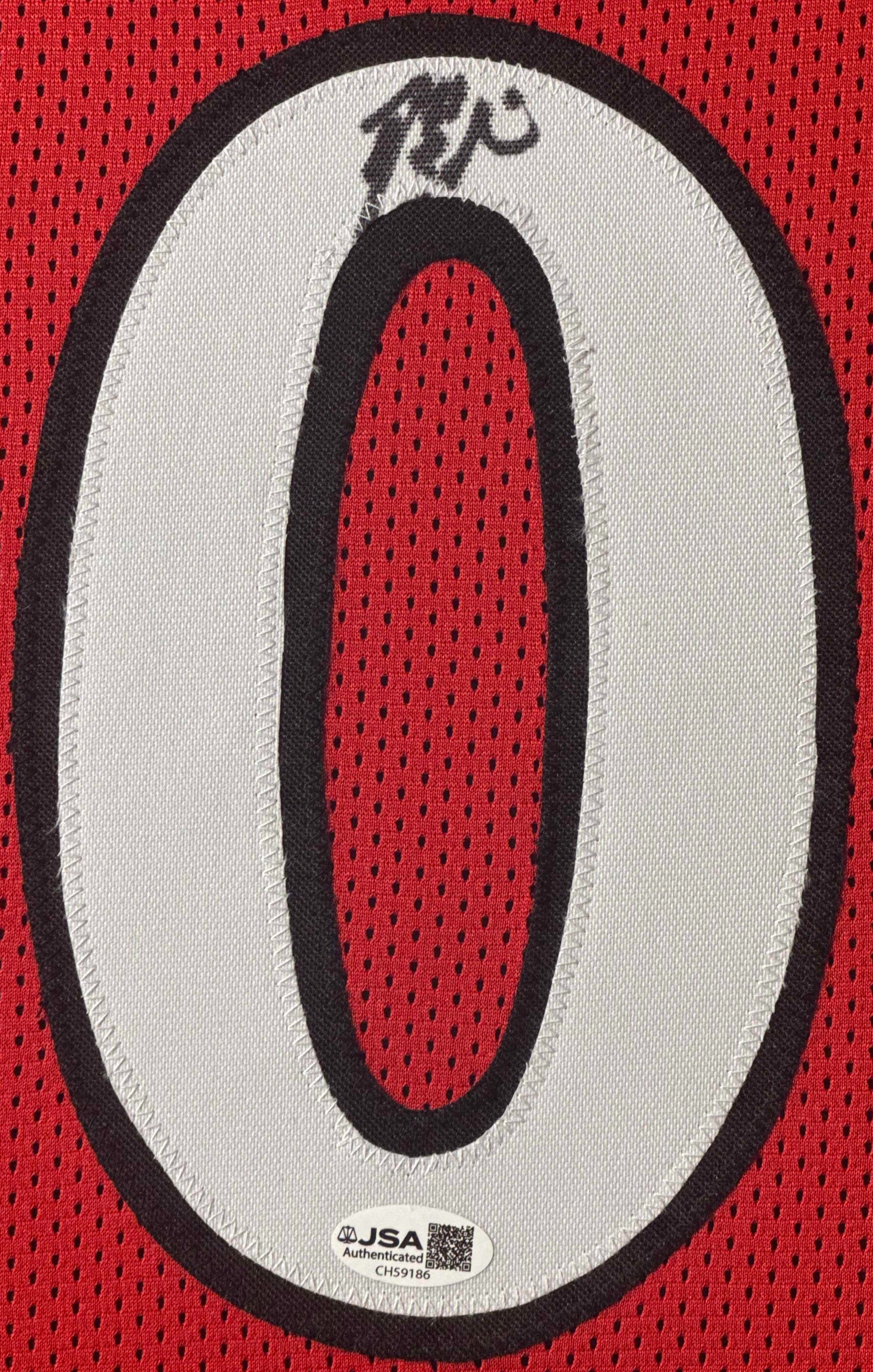 Damian Lillard Signed Portland Trail Blazers Jersey Framed JSA COA - Close up of Number