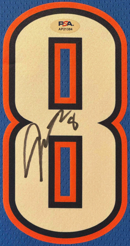 Jalen Williams Signed Oklahoma City Thunder Nike Jersey Framed PSA COA - Close up of Number